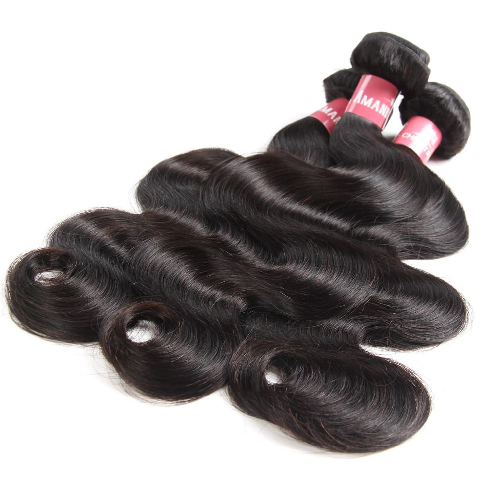 Body Wave 3 Bundles With 13*4 Frontal Weave Natural Color Indian 100% Remi Human Hair Sale Hair - Amanda Hair