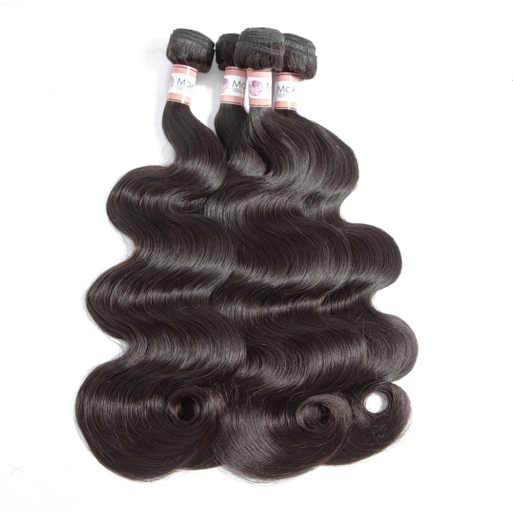 Brazilian Body Wave 4 Bundles With 4*4 Lace Closure 10A Grade 100% Remi Human Hair - Amanda Hair