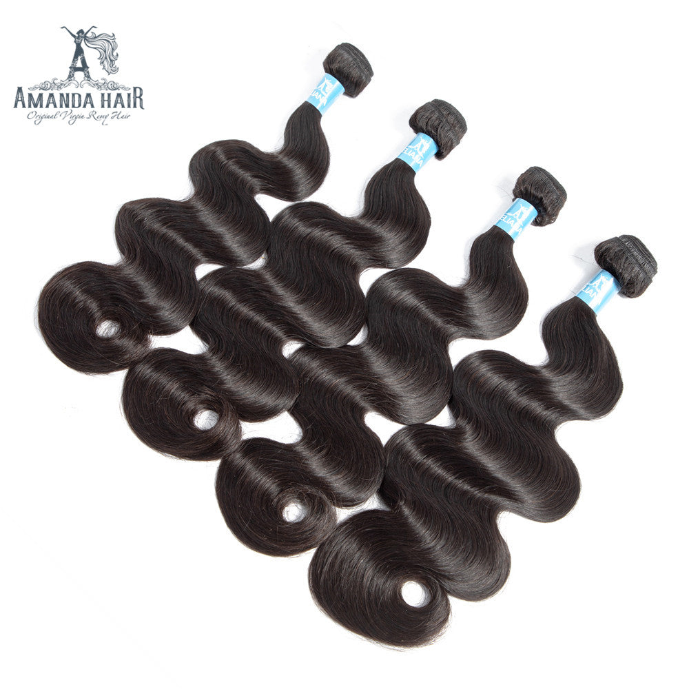 Amanda Hair Malaysian Body Wave 4 Bundles With 13*4 Lace Frontal 9A Grade 100% Unprocessed Human Hair