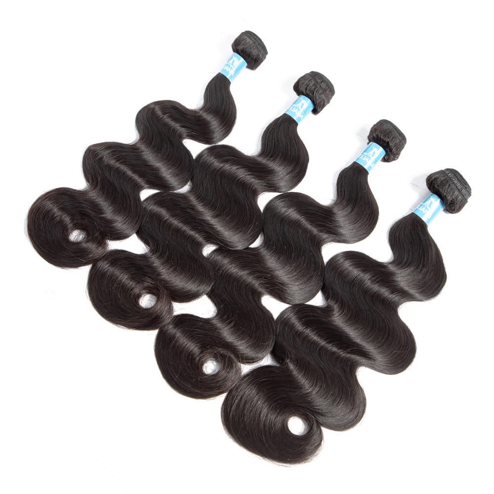 Amanda Hair Malaysian Body Wave 4 Bundles With 4*4 Lace Closure 9A Grade 100% Unprocessed Human Hair