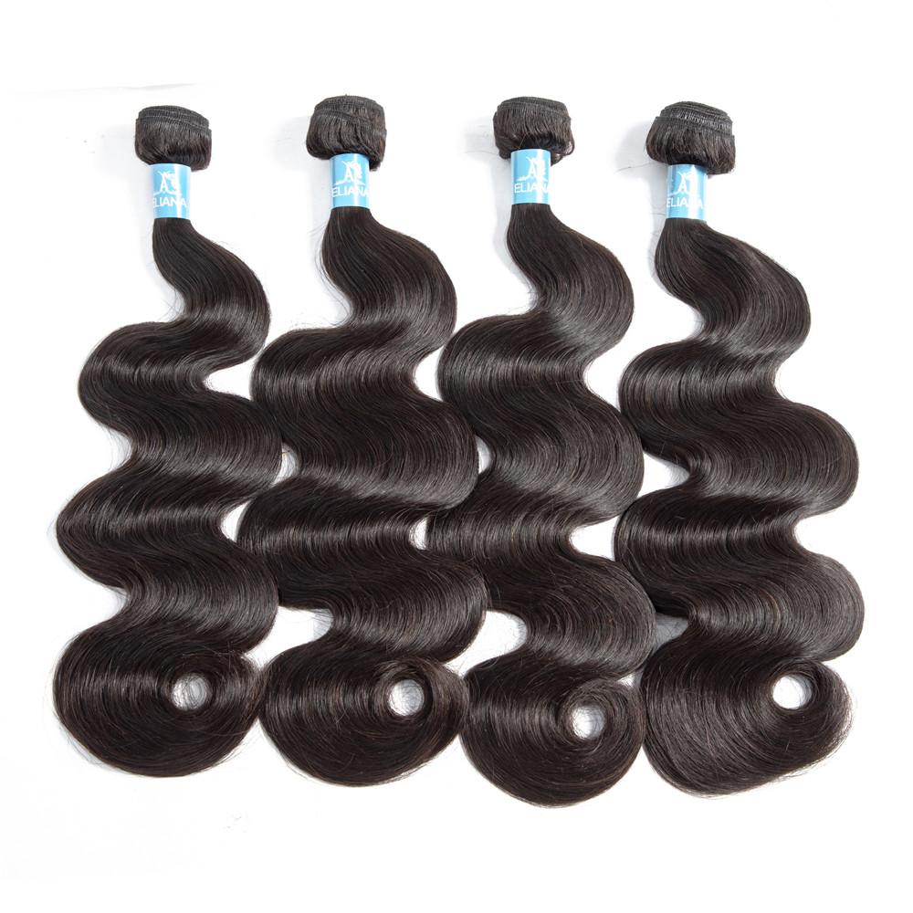 Brazilian Body Wave 4 Bundles With 13*4 Lace Frontal 9A Grade 100% Unprocessed Human Hair - Amanda Hair
