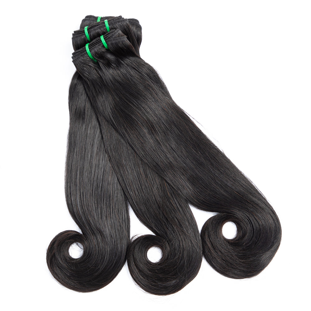 Human Hair Bundles High Quality Good Thickness Fumi Hair Curve Straight Super Double Drawn Hair Virgin Human Hair Bundles - Amanda Hair