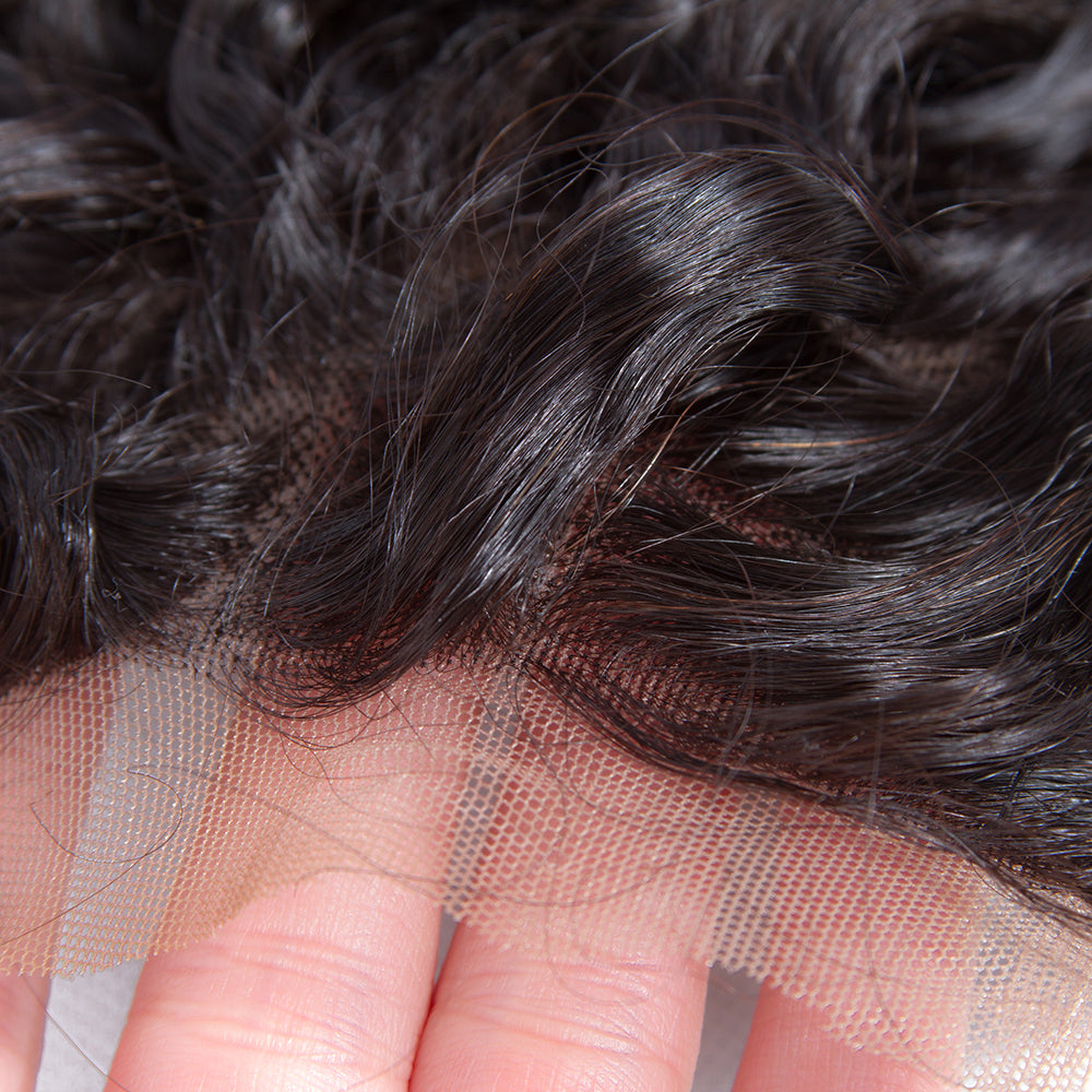 Amanda Peruvian Hair Deep Wave 4 Bundles With 13*4 Lace Frontal 10A Grade 100% Remi Human Hair Soft Shiny Wave Hair