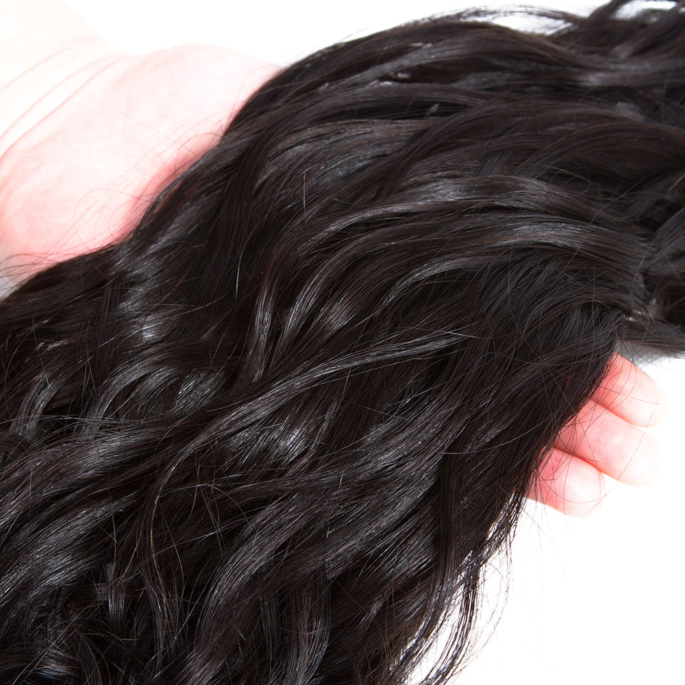 Amanda Mongolian Hair Water Wave 4 Bundles With 4*4 Lace Closure 10A Grade 100% Remi Human Hair