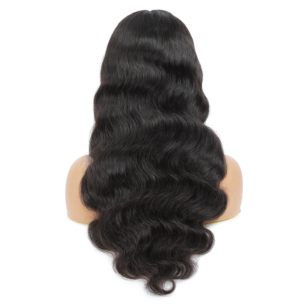 Body Wave T-Part Lace Wig 100% Virgin Human Hair Middle Part Frontal Wigs Natural Color - Amanda Hair