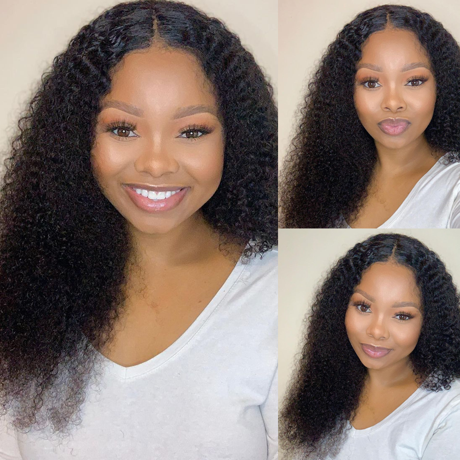 Amanda Factory Outlet 4*4 Curly Human Hair Wig Remy Malaysian Curly Wig 100% Human Hair Lace Closure Wig 150% Kinky Curly Lace Front Wig