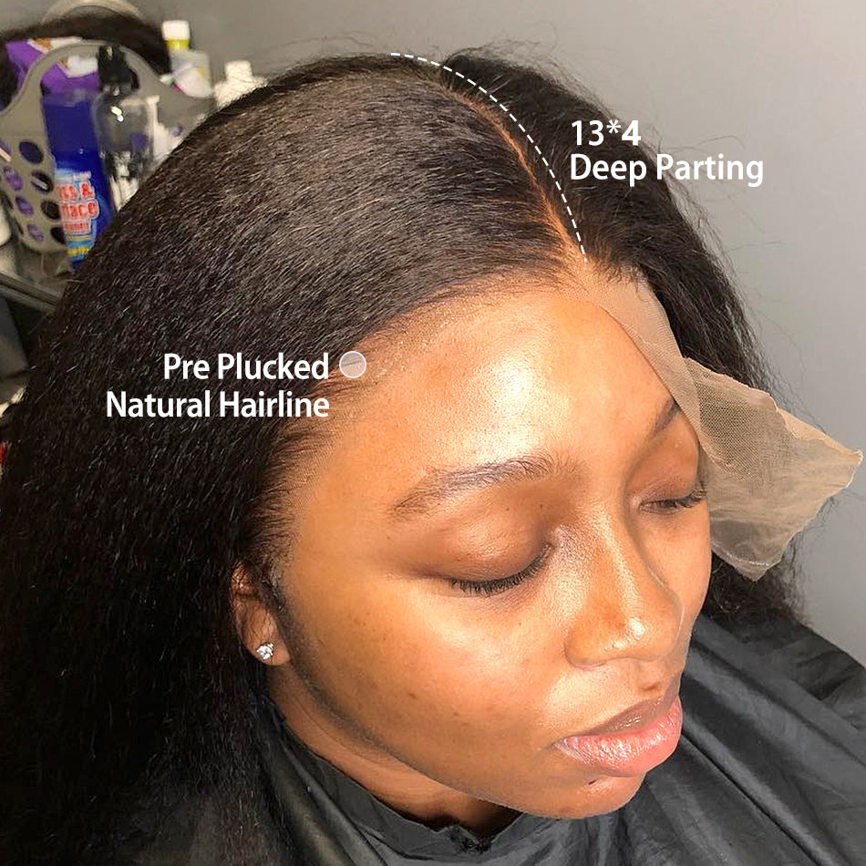 FLASH SALE $99: 13x4 Kinky Straight HD Transparent Lace Front Wigs-Amanda Hair
