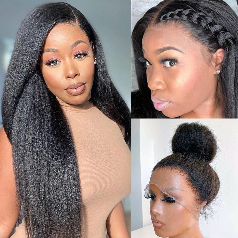 FLASH SALE $99: 13x4 Kinky Straight HD Transparent Lace Front Wigs-Amanda Hair