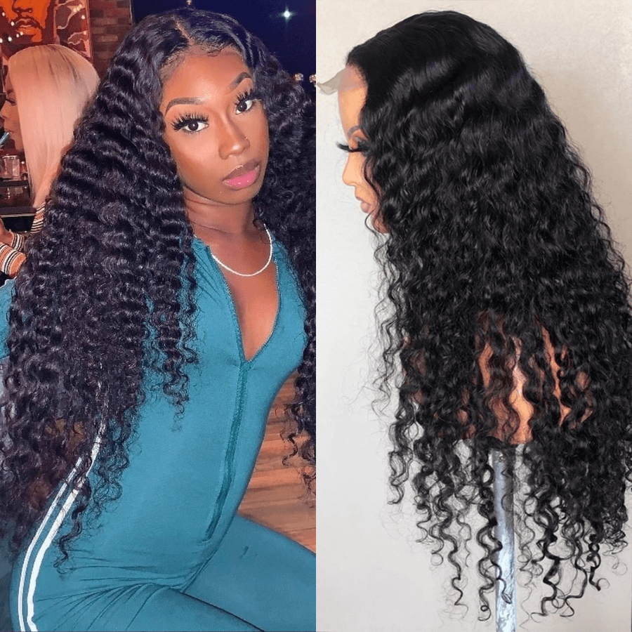FLASH SALE $99 : Melted HD Lace Deep Wave Wigs Human Hair 4*4 Lace Closure Wig - Amanda Hair