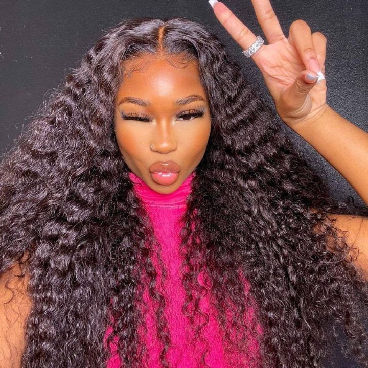 24H Fast Shipping Long Curly Hair 13*4 HD Lace Frontal Wig Thick Curly Hair Glueless Wigs Stock Limited -Amanda Hair