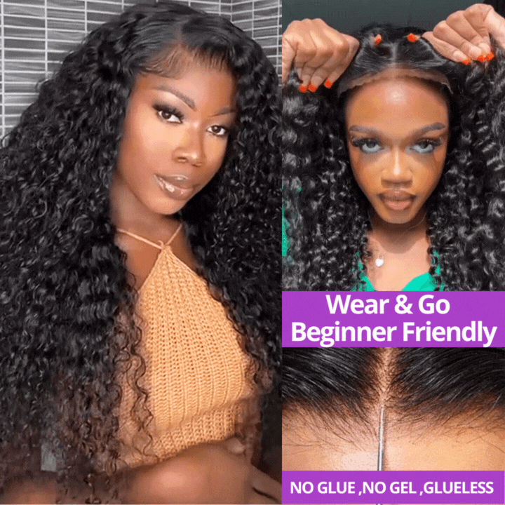 Long Spanish Curly Wave Hair Undetectable Transparent HD Lace Black Human Hair Wigs-Amanda Hair