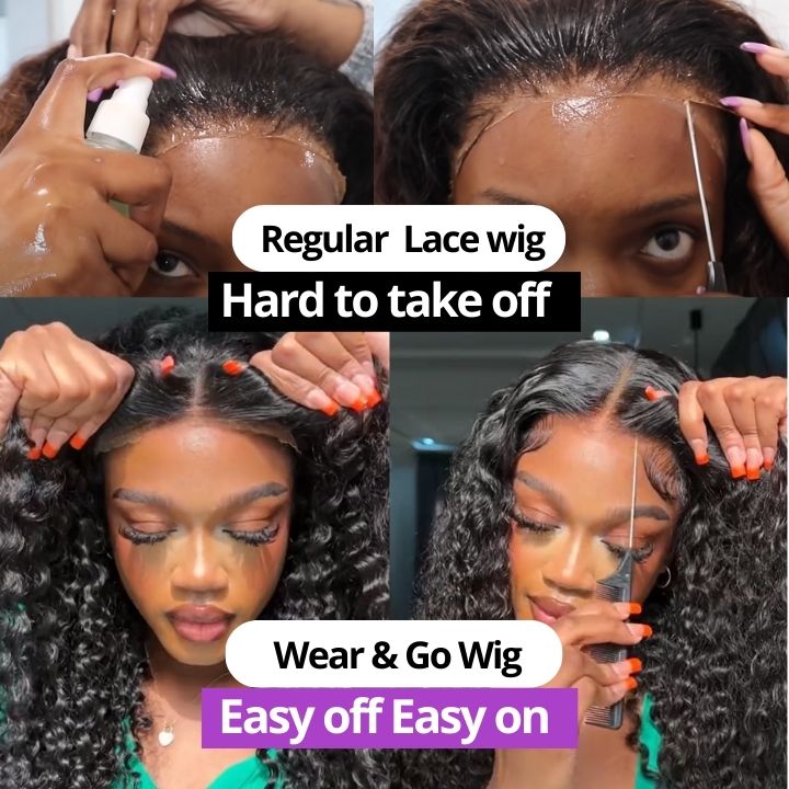 Glueless Loose Wave Lace Front  Wigs Virgin Human Hair 4*4/13*4 Clear Transparent Lace Wig Pre Plucked Hairline - Amanda Hair