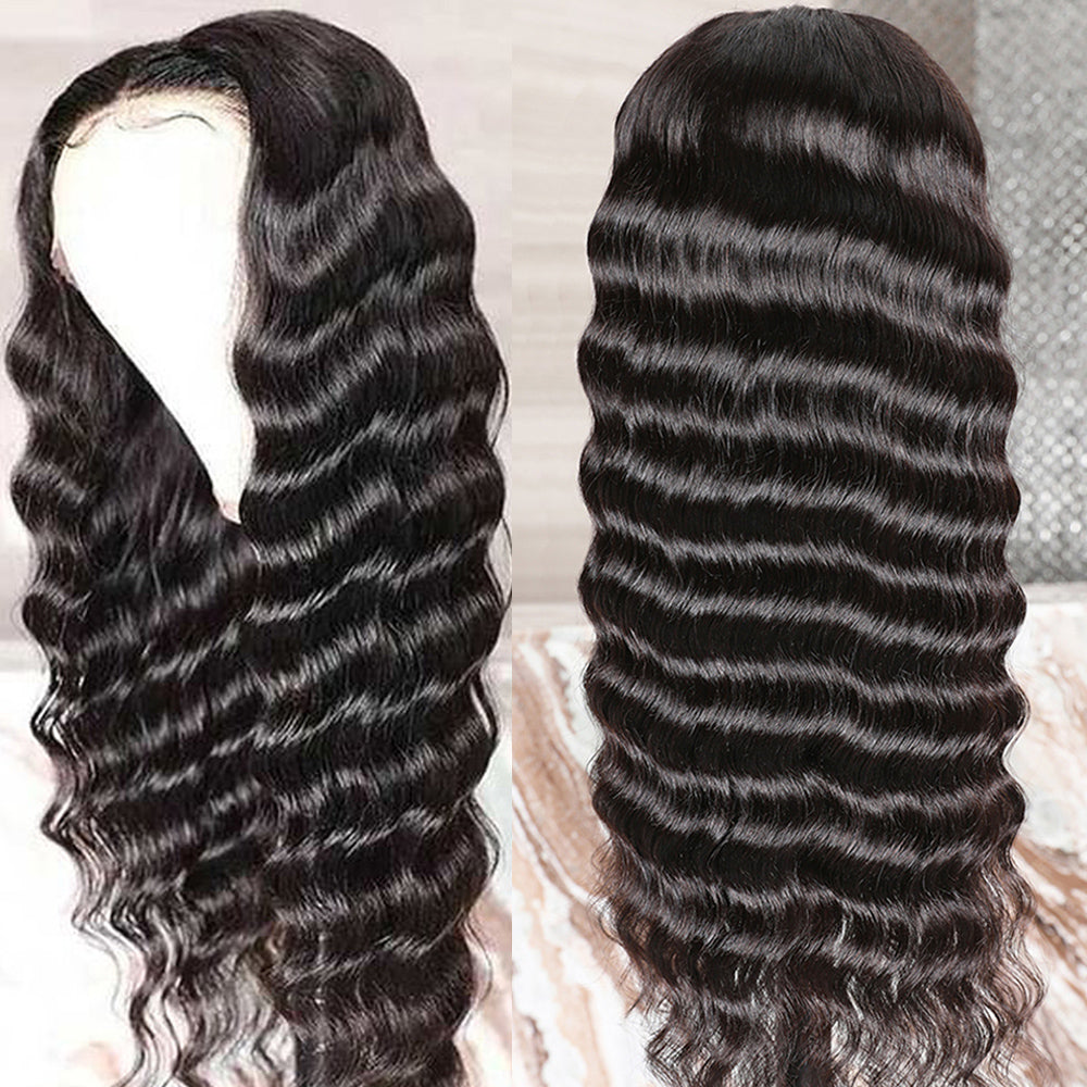 Glueless 4*4 Lace Loose Deep Wave Closure Wig Pre Plucked Natural Hair Line-Amanda Hair