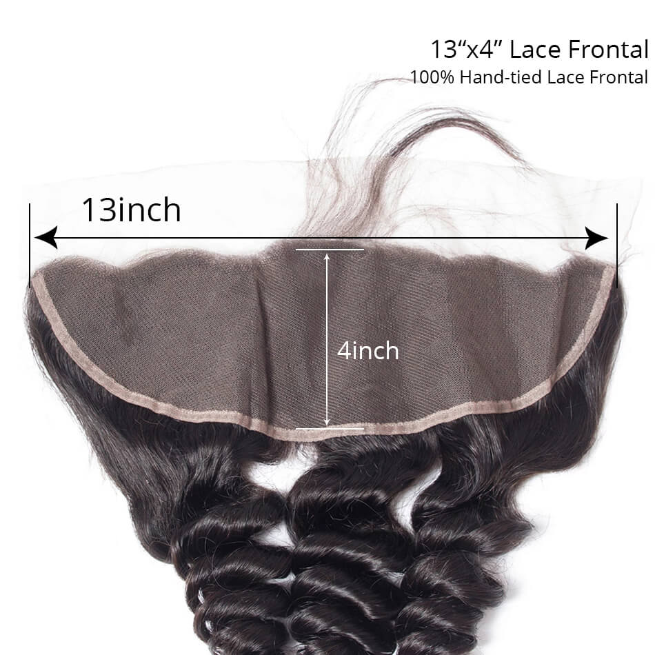 Amanda Loose Wave Hair Free/Middle/Three Part 100% Remi Human Hair Lace Frontal 1 Piece