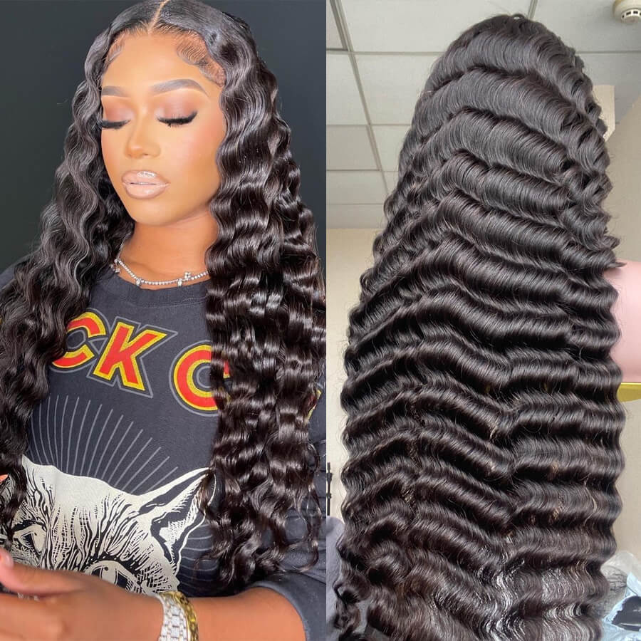 Glueless 4*4 Lace Loose Deep Wave Closure Wig Pre Plucked Natural Hair Line-Amanda Hair