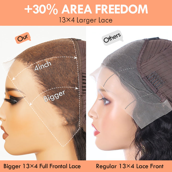 MaxPre 13x4 Water Wave 13x4 Glueless Lace Front Wigs Transparent Lace Plucked Hairline-Amanda Hair