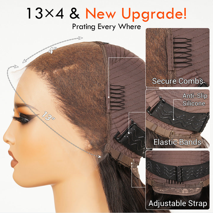 MaxPre 13x4 300% Density Luxury custom wigs Loose Wave Glueless  Lace Wigs Virgin Human Hair Transparent Lace Front Deep Wave Wig Super Double Drawn Level  - Amanda Hair