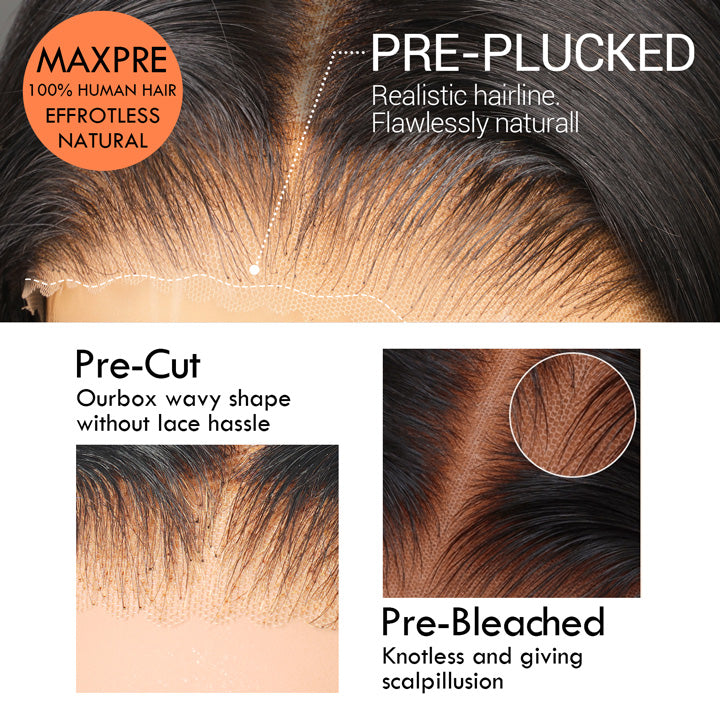 MaxPre 13x4 300% Density Luxury custom wigs Loose Wave Glueless  Lace Wigs Virgin Human Hair Transparent Lace Front Deep Wave Wig Super Double Drawn Level  - Amanda Hair