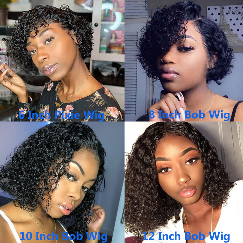 Pixie Cut Wig Human Hair Short Curly 13*4 Pixie Lace Front Wigs-Amanda Hair