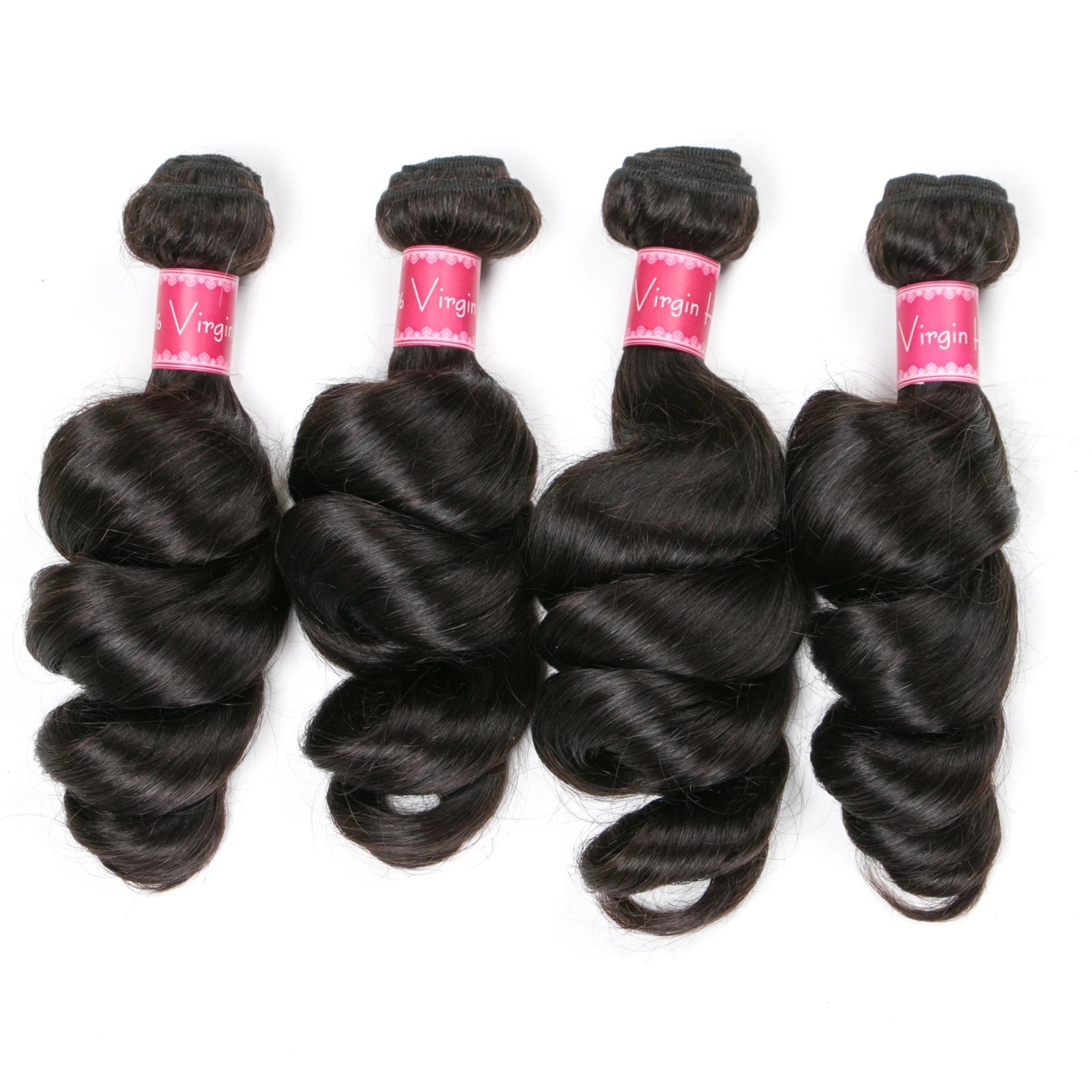Brazilian Loose Wave 4 Bundles With 13*4 Lace Frontal 10A Grade 100% Remi Human Hair Soft Shiny Wave Hair - Amanda Hair