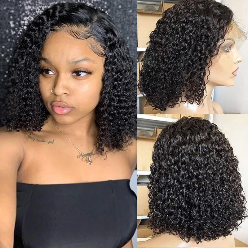Extra 60% OFF | Kinky Curly Short Human Hair Bob Wigs-Flash Sale