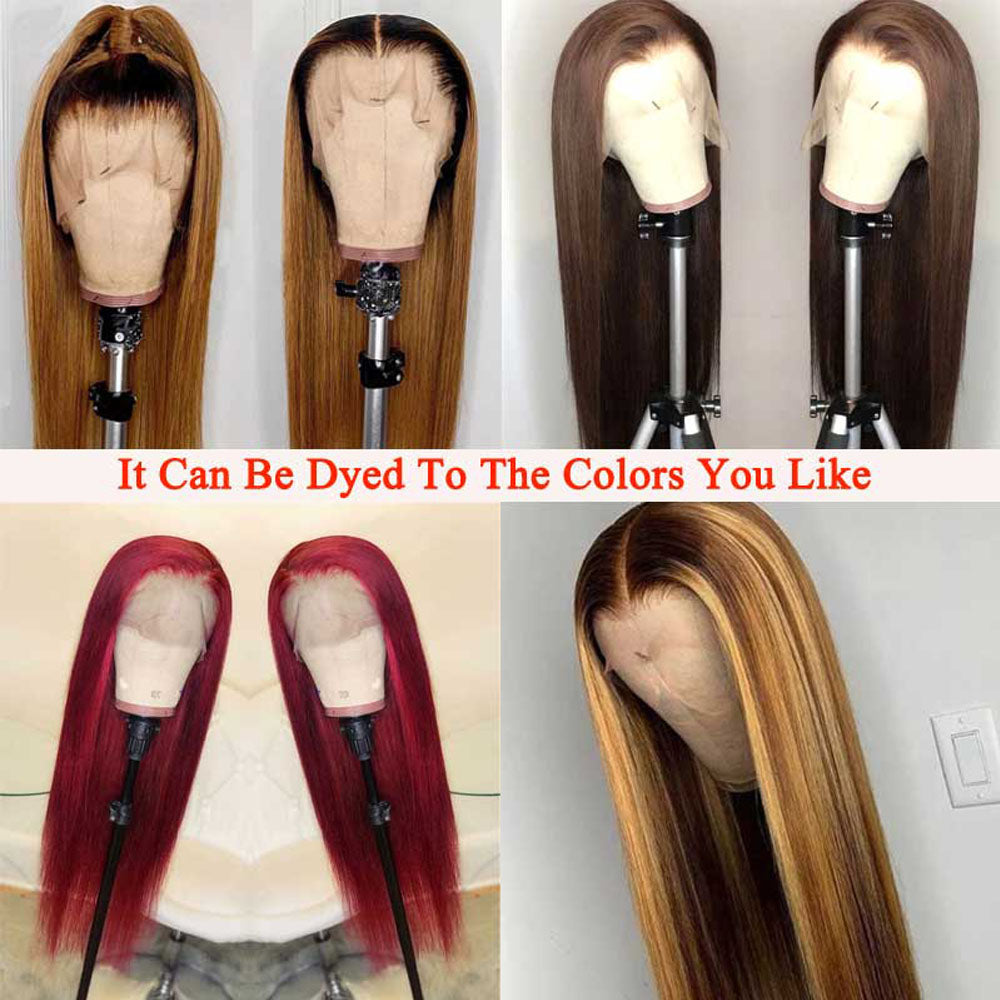 13*6 Transparent HD Lace Frontal Wigs Straight Hair Lace Front Wigs 180% Density-Amanda Hair