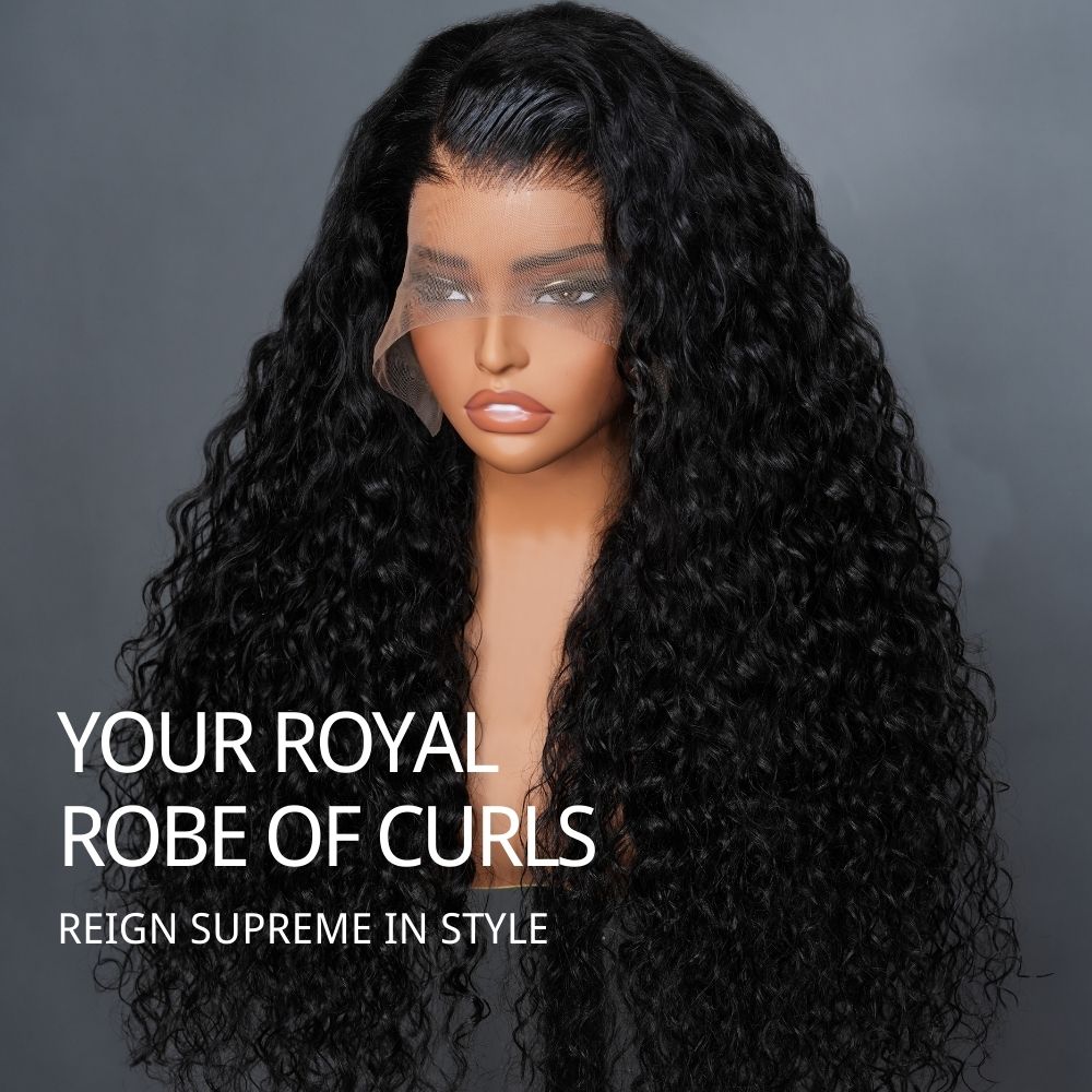 Glueless Water Wave 6x4 Lace Closure /13x4 Lace Front Wigs Transparent Lace Color Wig Plucked Hairline-Amanda Hair