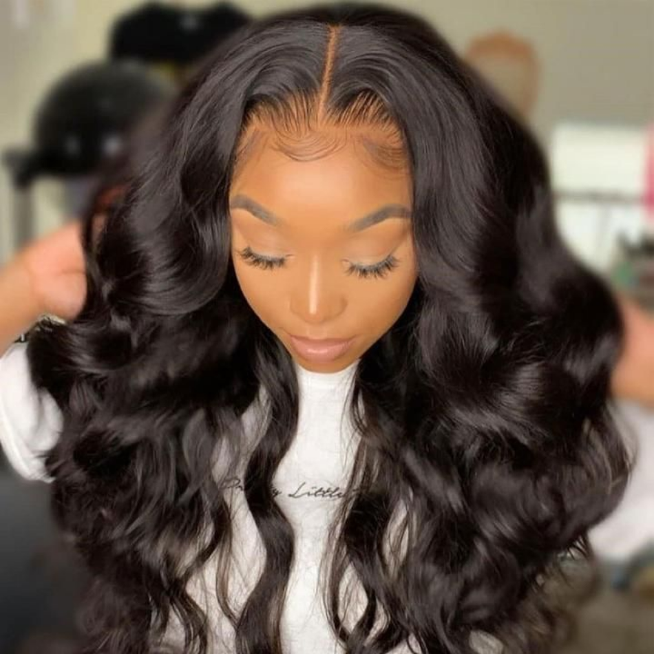 Middle Part Body Wave T Part 13*4*1 Lace Front Virgin Human Hair Wigs 180% Density Pre Plucked Lace Frontal Wig - Amanda Hair