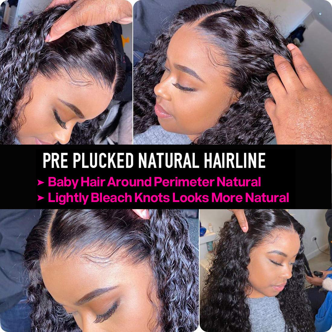 Water Wave 13*4 HD Transparent Lace Frontals Brazilian Hair Wig 150% Density Curly Wig-Amanda Hair