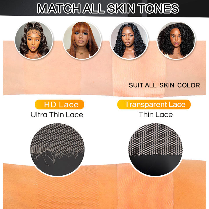 Glueless Human Hair Money Piece Highlight Blonde Body Wave Lace Front Color Wigs-Amanda Hair Clearance Flash Sale