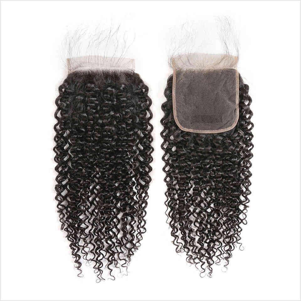 Afro Kinky Curly 5*5 Transparent Undetectable Lace Closure Invisible Knots Human Hair 100% Remi Human Hair - Amanda Hair