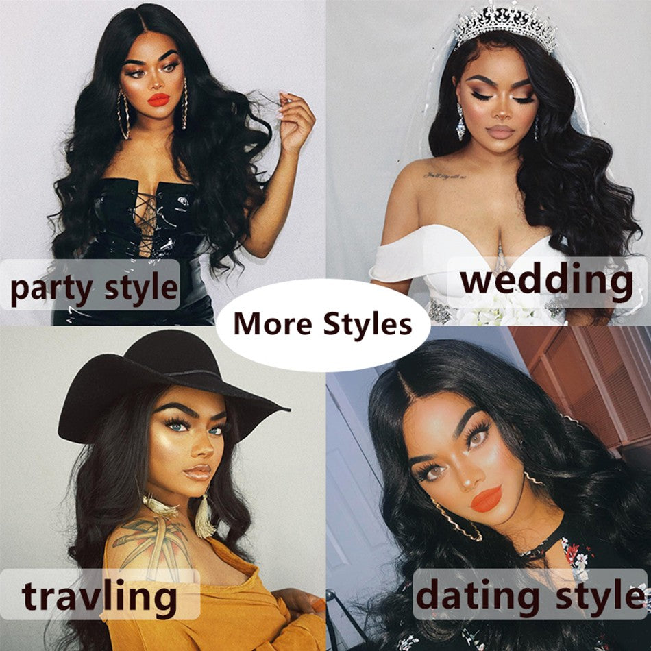 Brazilian Body Wave 4 Bundles With 4*4 Lace Closure 9A Grade 100% Unprocessed Human Hair - Amanda Hair