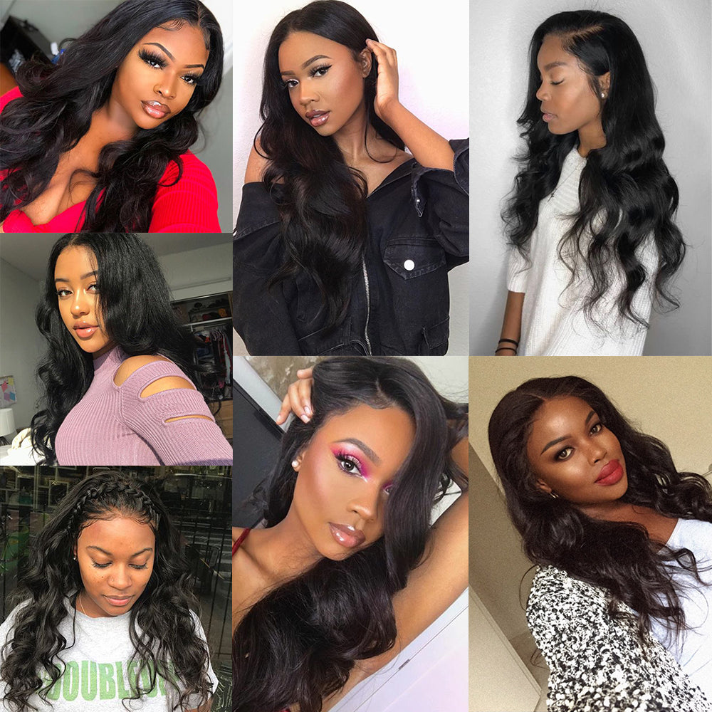 Amanda Hair Peruvian Body Wave 4 Bundles With 13*4 Lace Frontal 10A Grade 100% Human Remy Hair Charming Hairstyle