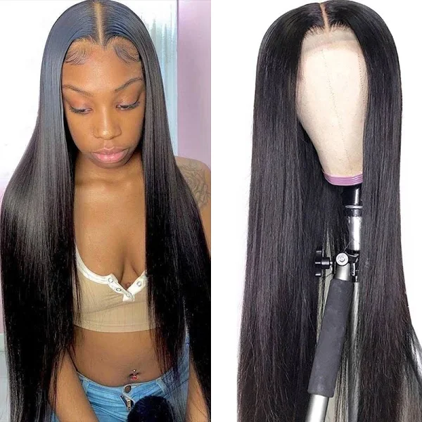 Preplucked Natural Hairline 4*4 Lace Closure Straight Hair Wigs-Amanda Hair