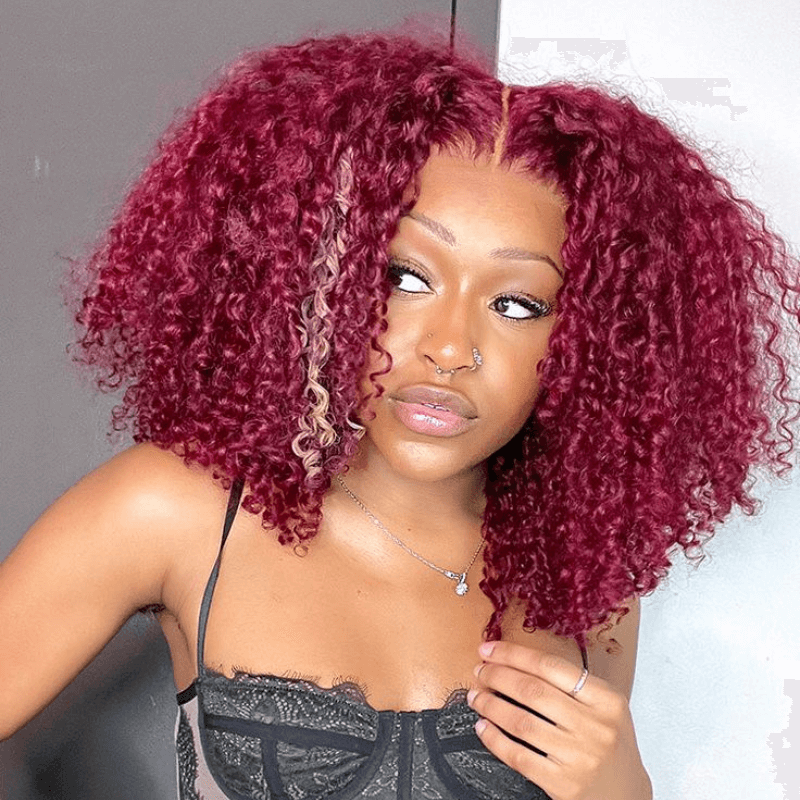 Amanda Hair Kinky Curly 250% Density 6x4 / 13x4 Lace Front Ready Go Human Hair Wig Flash Sale