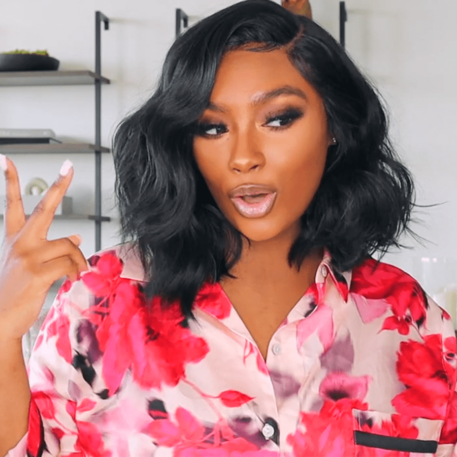 Short Body Wave Bob Wigs 13*4 Lace Front Wavy Bob Wig Natural Black Color-Amanda Hair