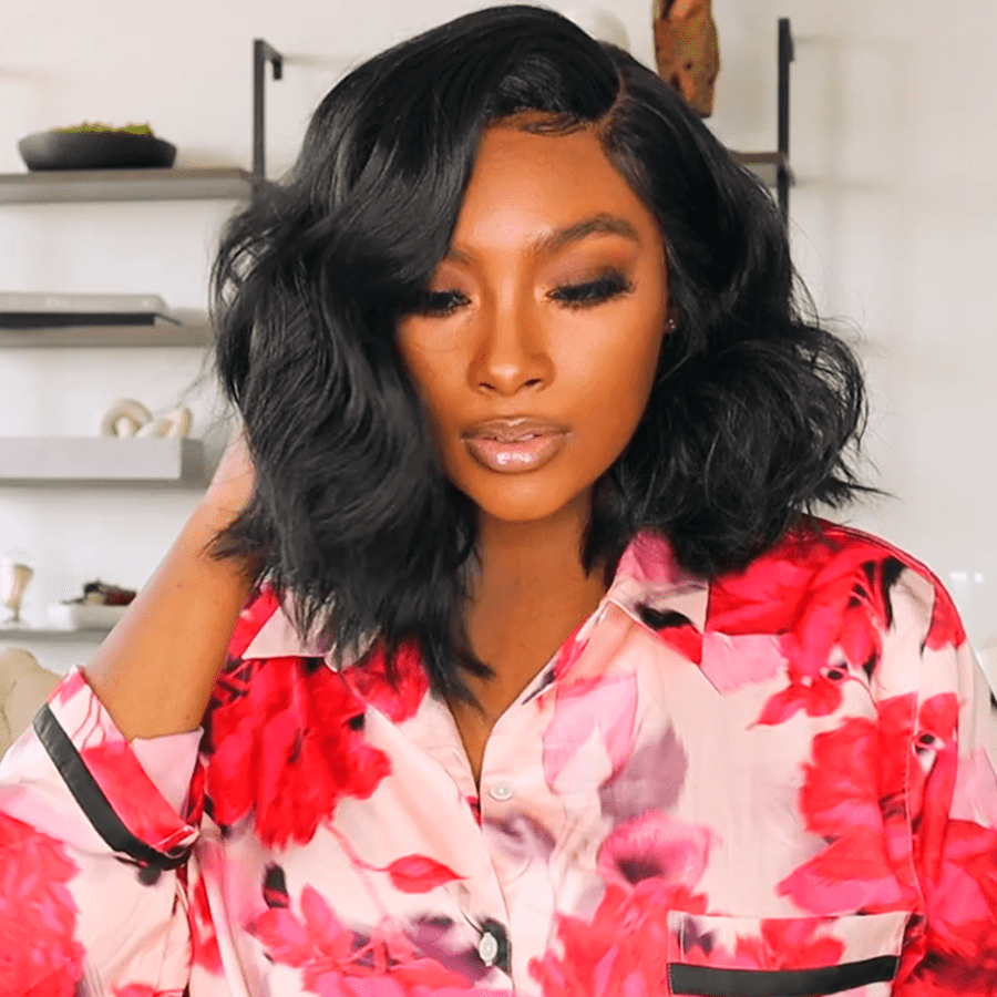 Short Body Wave Bob Wigs 13*4 Lace Front Wavy Bob Wig Natural Black Color-Amanda Hair