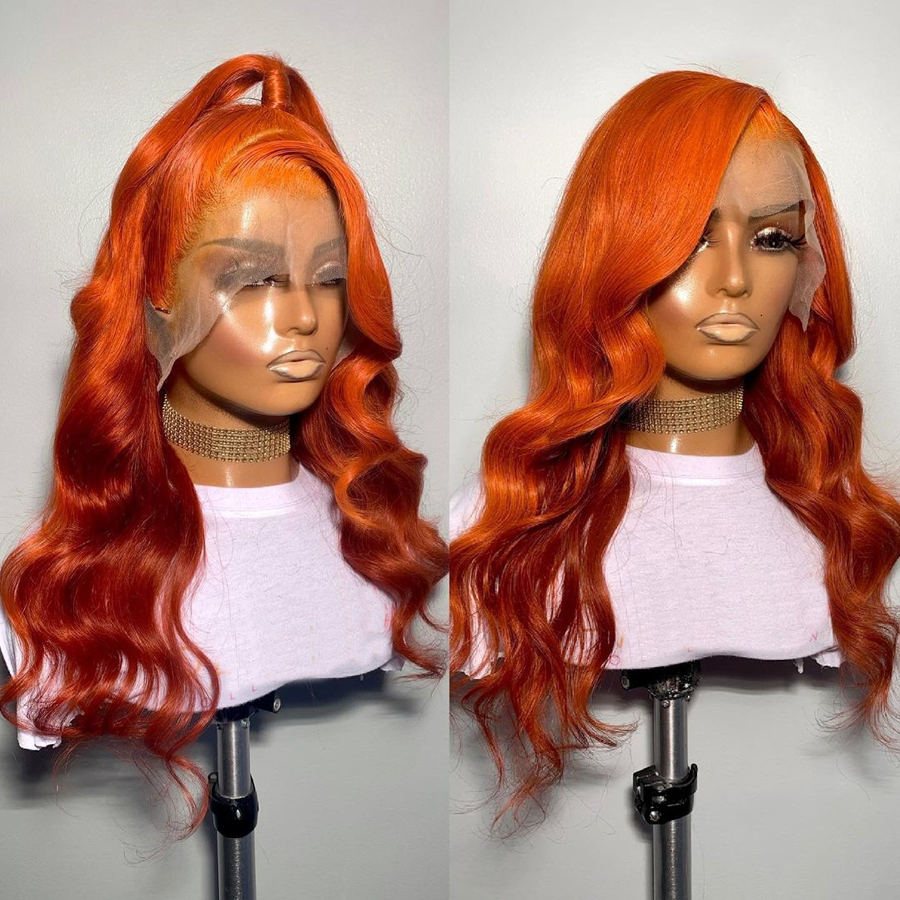 Orange Ginger Colored Body Wave 13x4 Lace Front Wigs  4*4 Lace Closure Wigs  With Baby Hair 150% Density-Amanda Hair