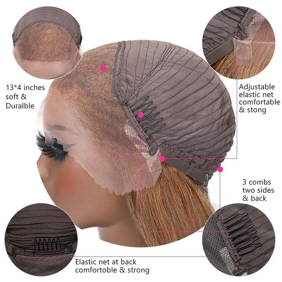 Chestnut Brown Body Wave Human Hair Wigs 13x4 Lace Front Colored Wig For Black Women-Amanda Hair