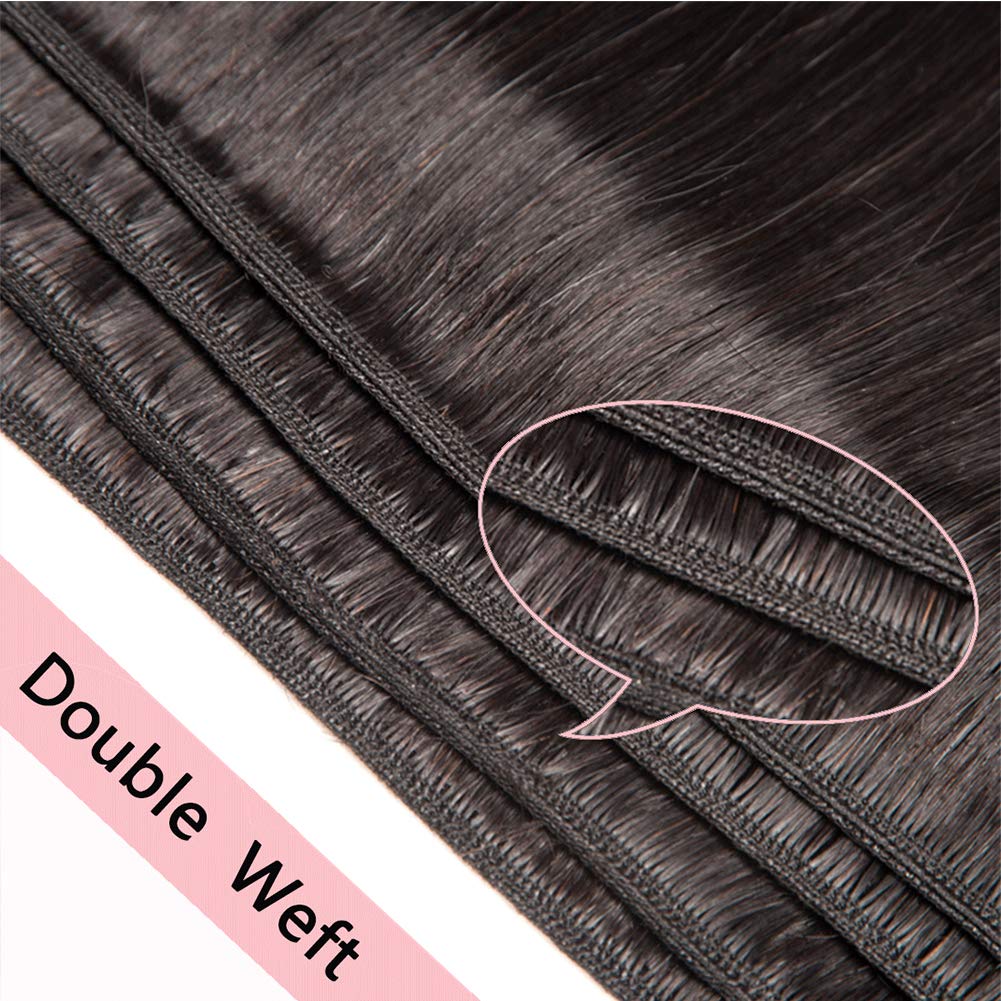 Amanda Mongolian Straight Hair 4 Bundles With 4*4 Lace Closure 9A Grade 100% Unprocessed Human Hair Hot Item