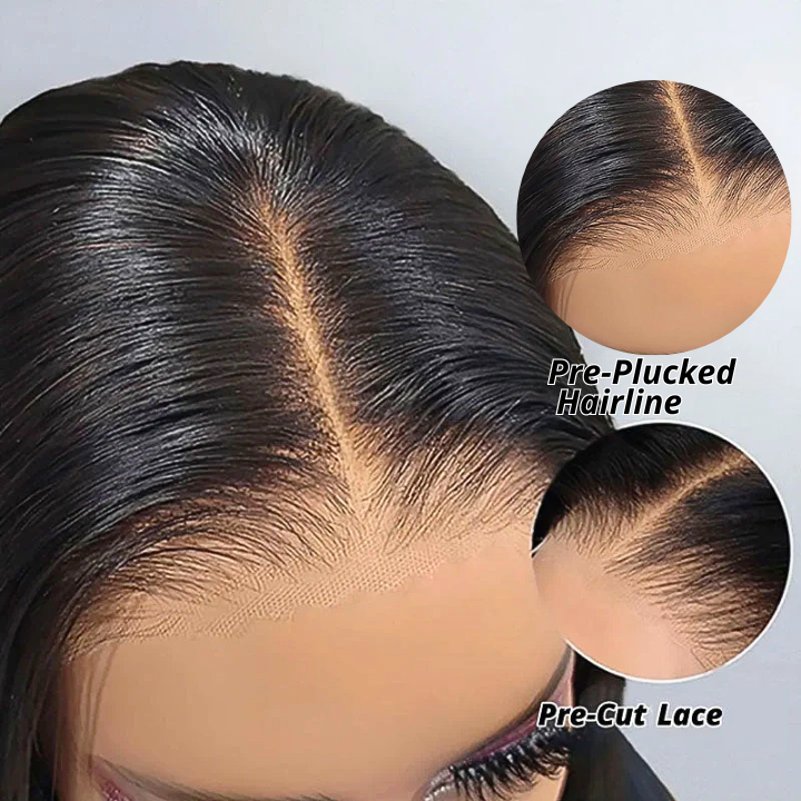 Glueless Water Wave 13*4 Clear Transparent Lace Front Wigs Plucked Hairline Pre Cut Lace -Amanda Hair Clearance Flash Sale