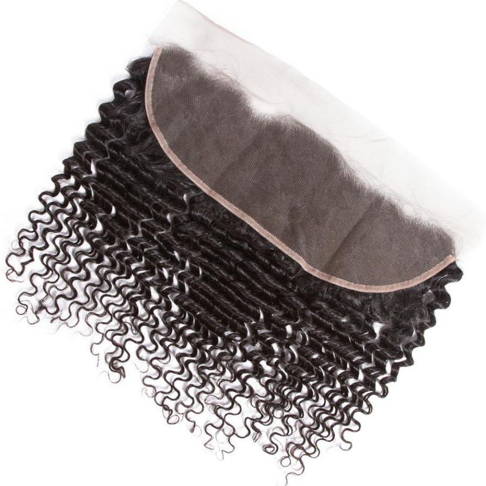 Brazilian Kinky Curly 3 Bundles With 13*4 Lace Frontal 10A Grade 100% Remi Human Hair Soft Shiny Wave Hair - Amanda Hair