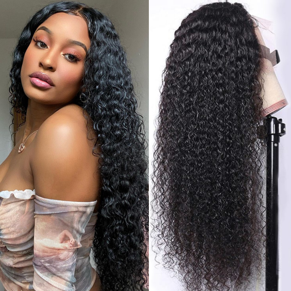 Flash Sale ：Curly Hair Transparent Lace Front Wig 13*4/4*4 Lace Frontal Clear Lace Wigs-Amanda Hair