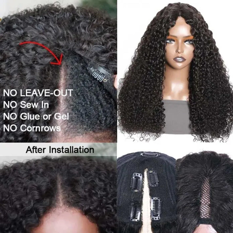 Wow $0.1 Lace Wig| Glueless V Part Wig Beginner Friendly No Leave Out Flash Sale