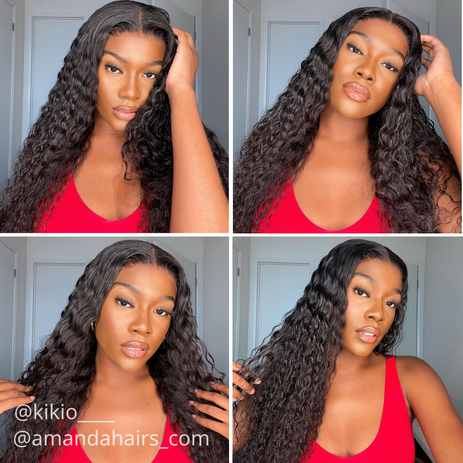 Flash Sale: Buy Deep Wave 13*4 HD Lace Wig, Get Glueless Straight Hair With Bangs For Free