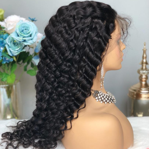 Loose Deep Wave 180% Density Middle Part Lace Front Human Hair Wigs T Type Lace Remy Hair Wigs - Amanda Hair