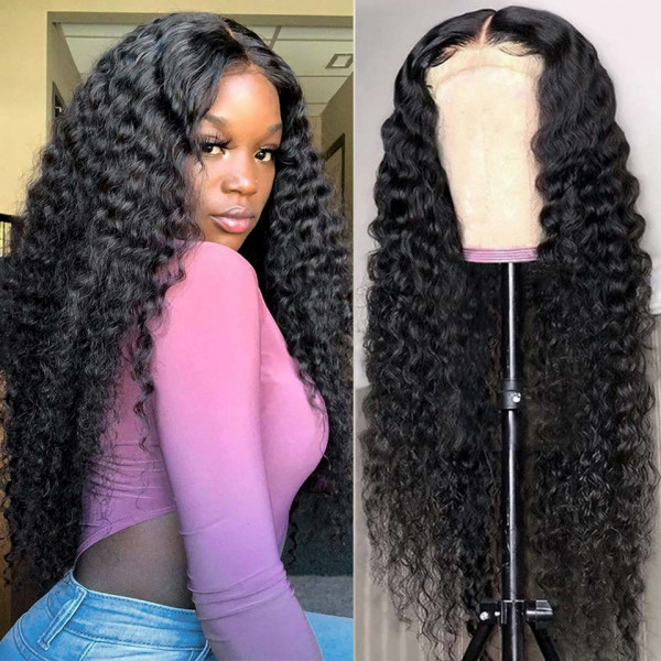 Deep Wave 5*5 HD Lace Closure Wig Best Human Hair Glueless Deep Wave Wigs-Amanda Hair