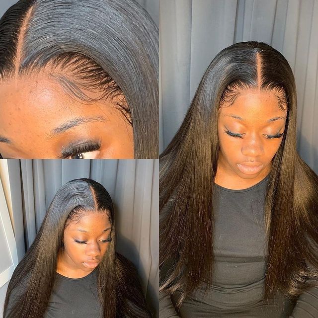Amanda Brazilian Straight Hair Free/Middle/Three Part 100% Remi Human Hair Lace Frontal 1 Piece