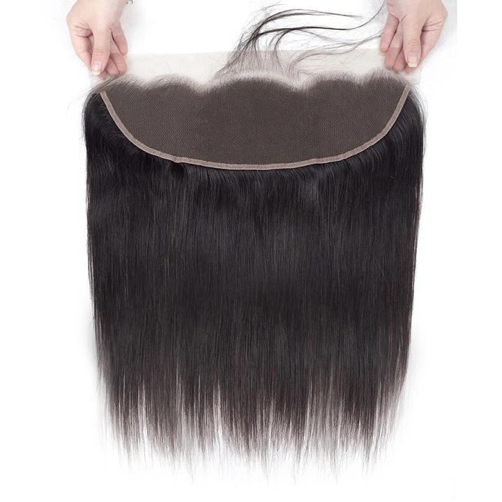 Amanda Brazilian Straight Hair Free/Middle/Three Part 100% Remi Human Hair Lace Frontal 1 Piece