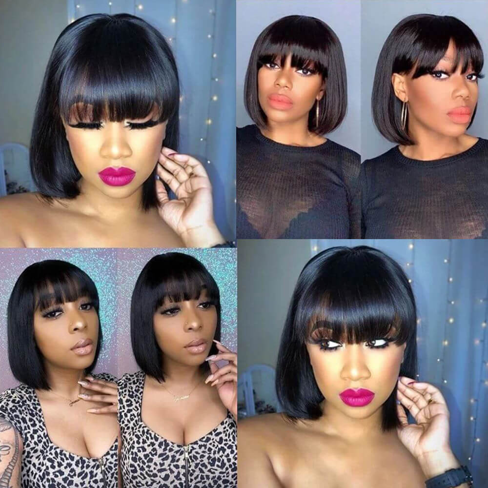 Bogo Flash Sale: 10" Bob Wig with Bangs+10" #613 Color Bob Wig